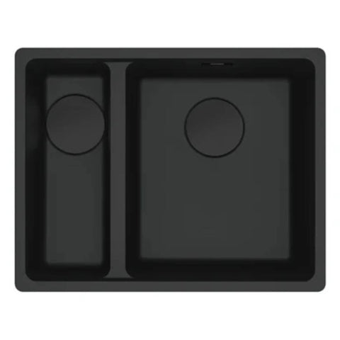 Franke Maris 1 and 1/2 bowl left topmount sink - Matte Black granite - no drainer - MRG660-SBLMBB