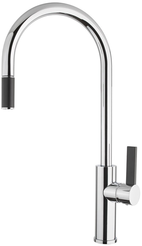 Armando Vicario Luz Pull Out Kitchen Mixer Tap - Chrome, Flat Lever, 4 Star Water Rating - LUZ-1