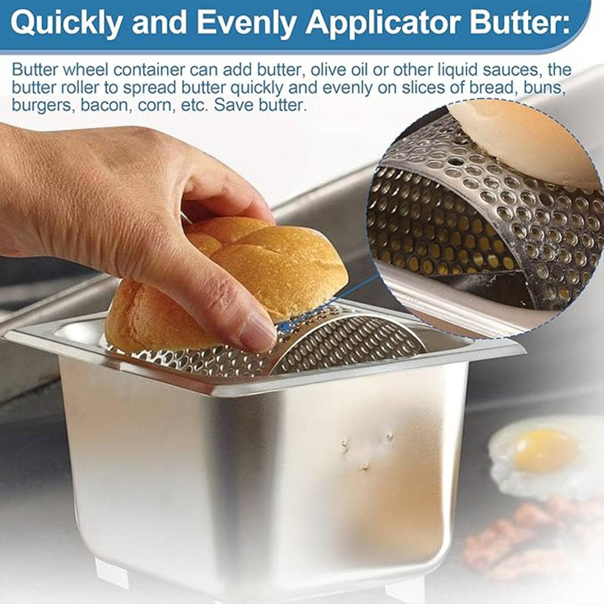 304 Stainless Steel Butter Roller with Collection Tray for Kitchens - view 4