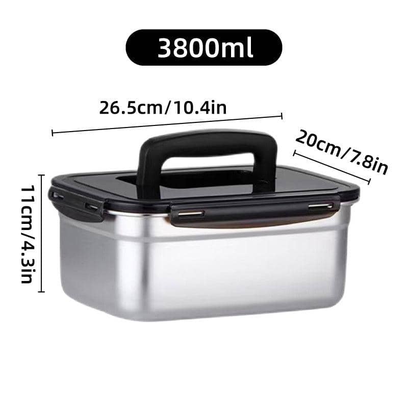 304 Stainless Steel Crisper Box with Lid - 3800ml Lunch Box - view 3