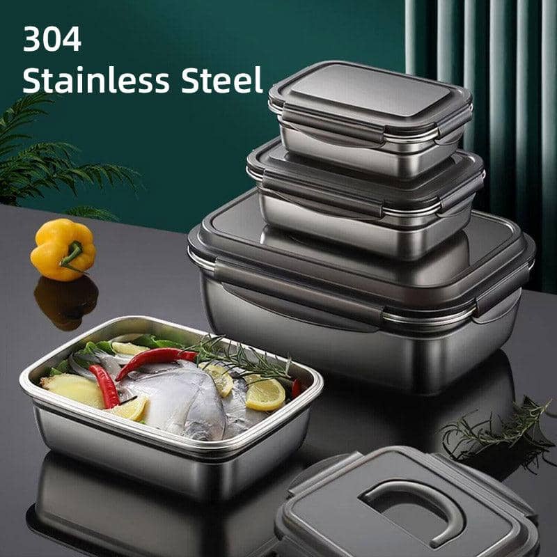 304 Stainless Steel Crisper Box with Lid - 3800ml Lunch Box - view 5