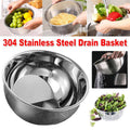 304 Stainless Steel Drain Basket for Rice, Vegetables and Fruit Washing