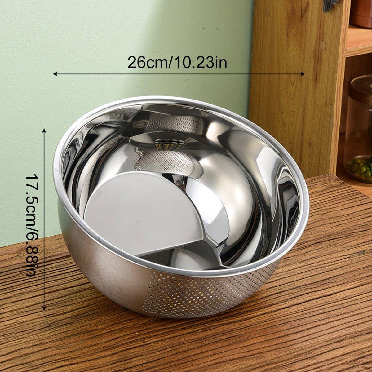 304 Stainless Steel Drain Basket for Rice, Vegetables and Fruit Washing - view 3