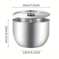 304 Stainless Steel Mixing Basin with Lid - 19 cm Tall - view 3
