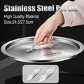304 Stainless Steel Pot Lid Universal Round Soup Bucket Cover with Handle - 24.5 cm - view 2