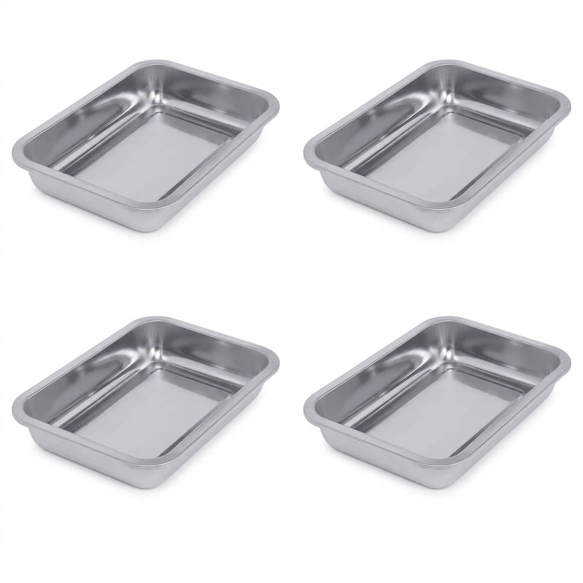 304 Stainless Steel Rectangular Trays 36 x 27 cm Set of 4 - view 2