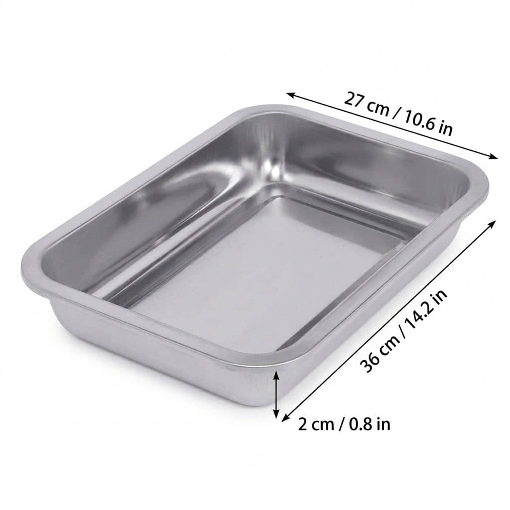 304 Stainless Steel Rectangular Trays 36 x 27 cm Set of 4 - view 3