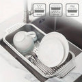 304 Stainless Steel Retractable Sink Drain Basket, Adjustable Kitchen Dish Rack - view 4