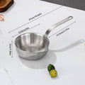 304 Stainless Steel Small Oil Pan with Spout, Oil Splatter Reducing Frying Pan - view 3