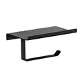 304 Stainless Steel Toilet Paper Holder with Phone Shelf - Black