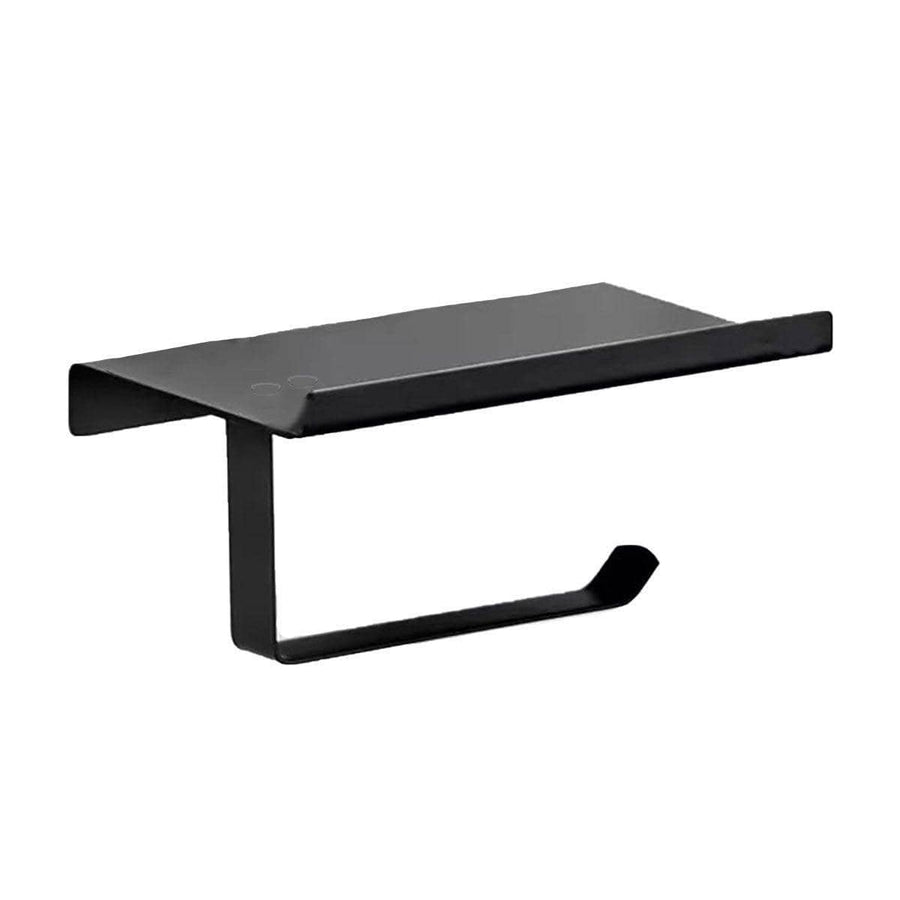 304 Stainless Steel Toilet Paper Holder with Phone Shelf - Black