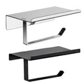 304 Stainless Steel Toilet Paper Holder with Phone Shelf - Black - view 3