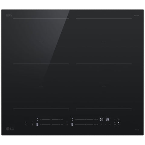 LG Series 7 60cm induction cooktop - four zones with two Flexi Zones - sliding touch controls - BCI607B4BG