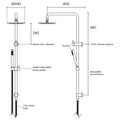Rogerseller Tonic Baton Dual Rail Shower - Brushed Gold - Brass Baton Hand Piece, 2-Way Diverter - 3506003814