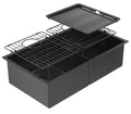 Abey Piazza double bowl sink - Black Pearl stainless steel - drain tray and grid - CR340DB