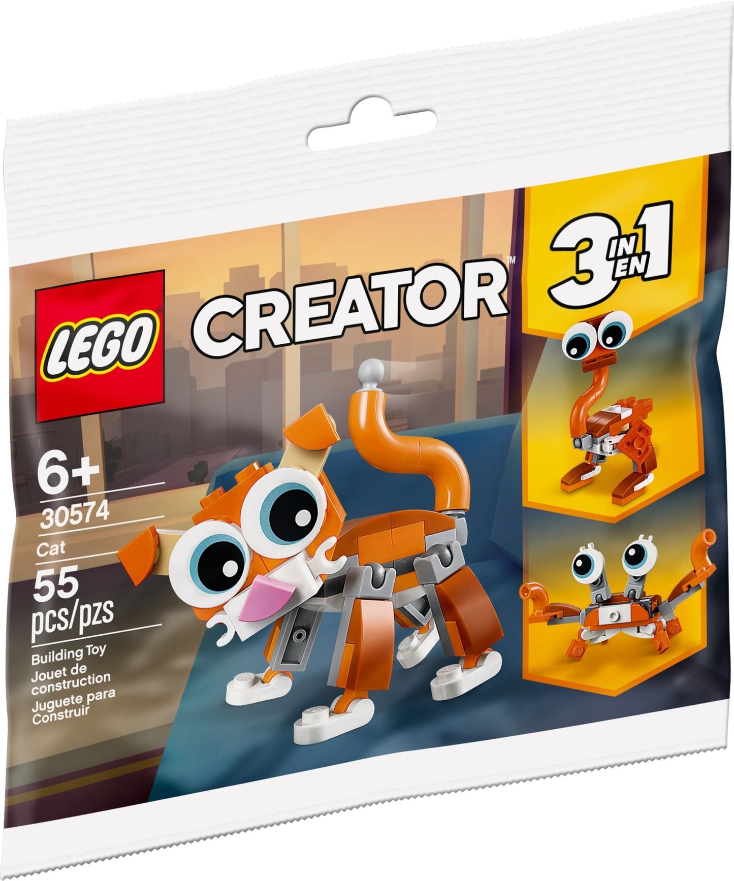 LEGO 30574 Creator 3in1 Cat, Ostrich, & Crab Buildable Toy Set