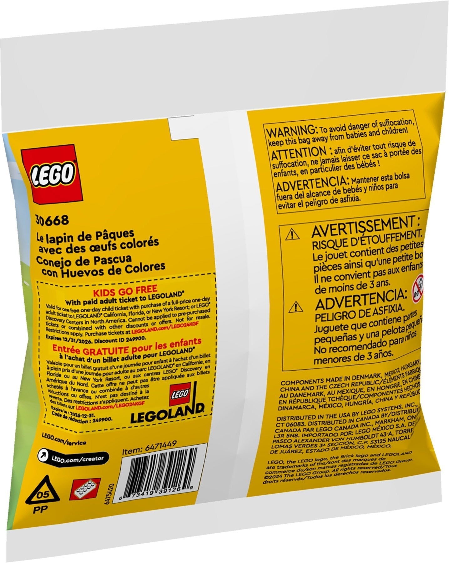 LEGO Creator 30667 Easter Bunny with Colourful Eggs Polybag - SuperSaverAU - view 3