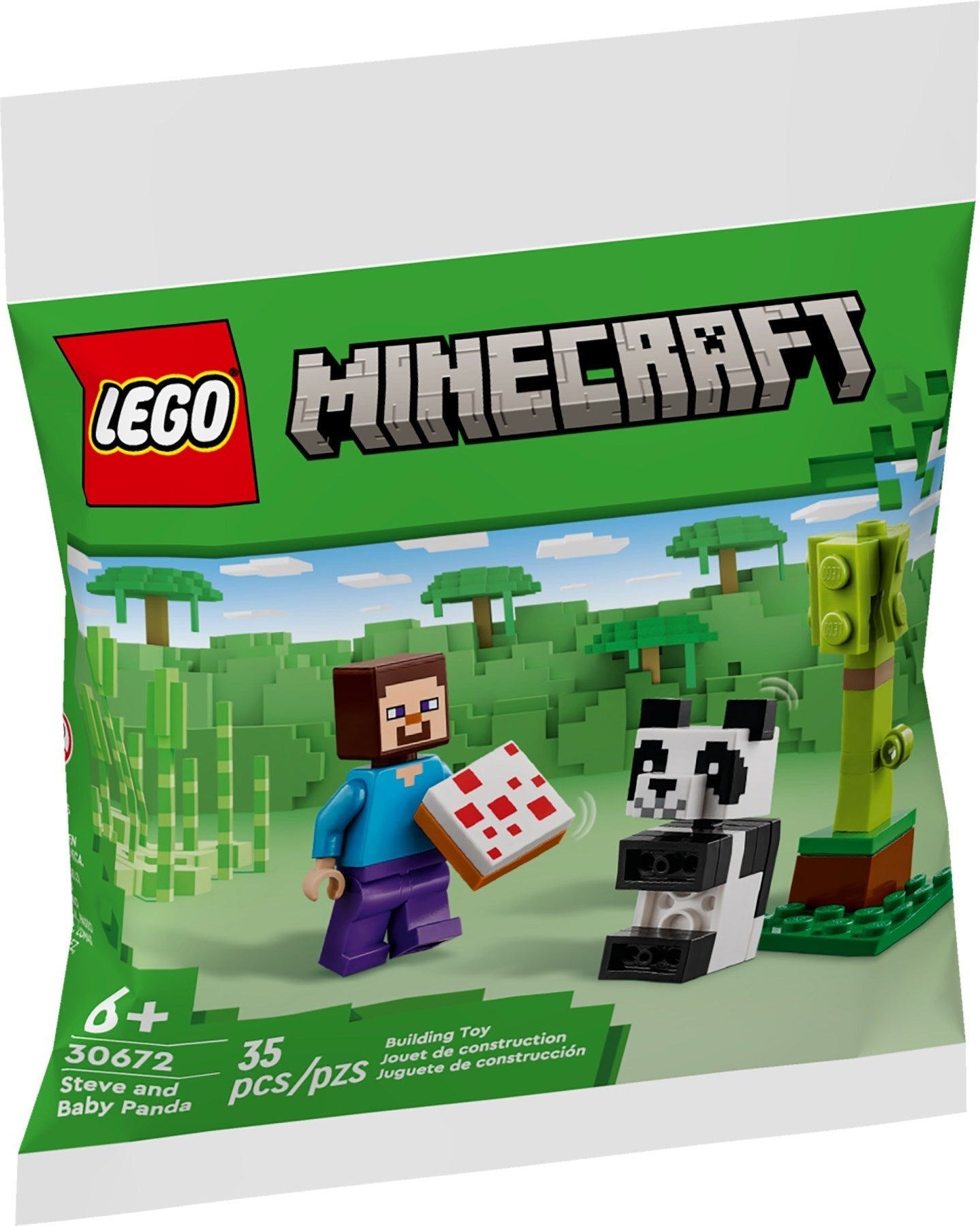 LEGO Minecraft Steve and Baby Panda 30672 Polybag - SuperSaverAU - view 1