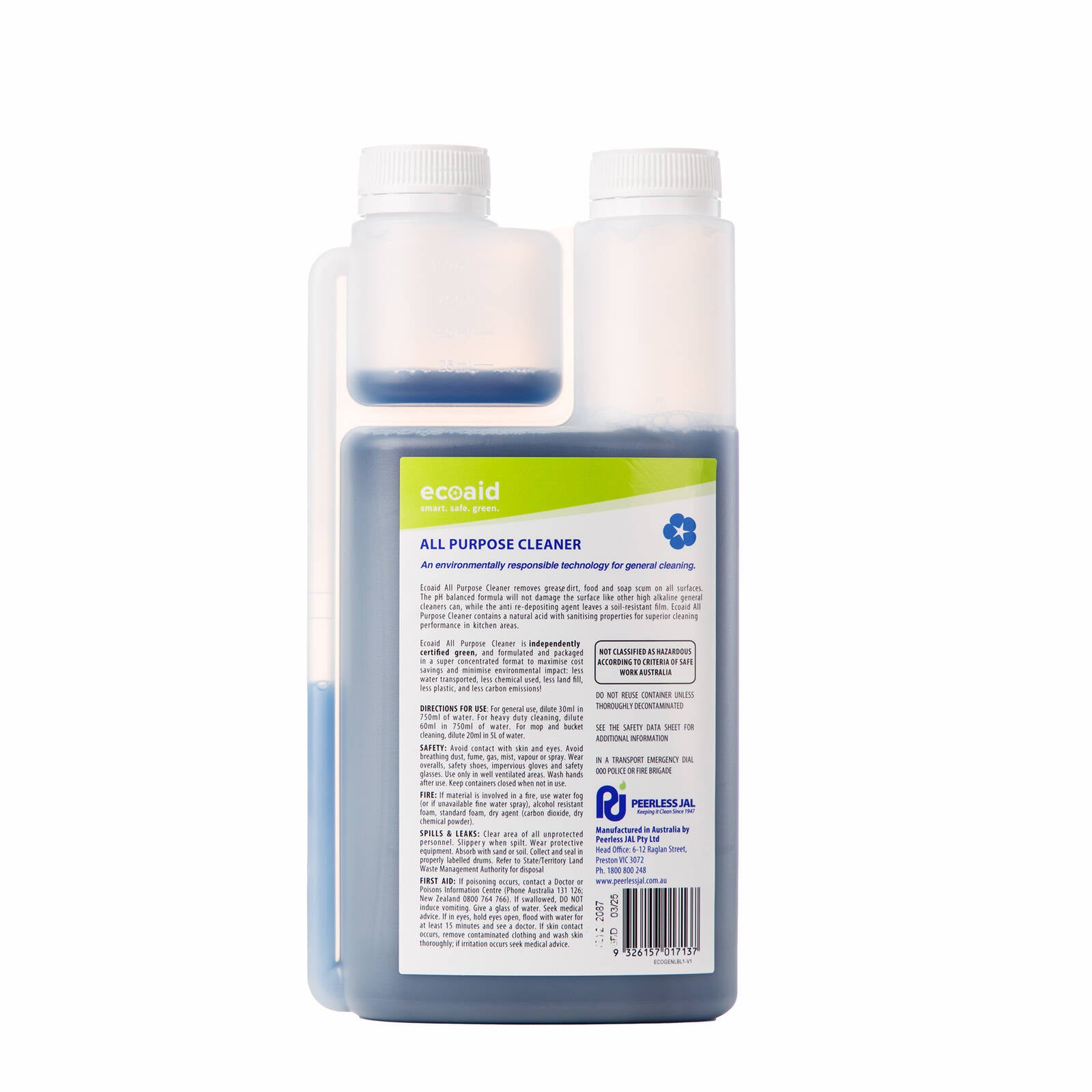 Peerless JAL Ecoaid General All Purpose Cleaner 1L Concentrate