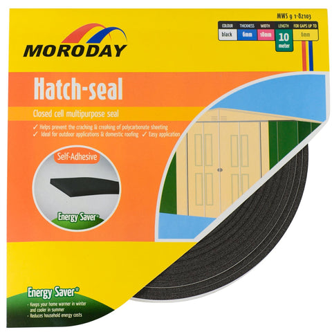 Moroday Hatch Seal Foam 6 x 18mm x 10m Black Self-Adhesive Weatherstrip