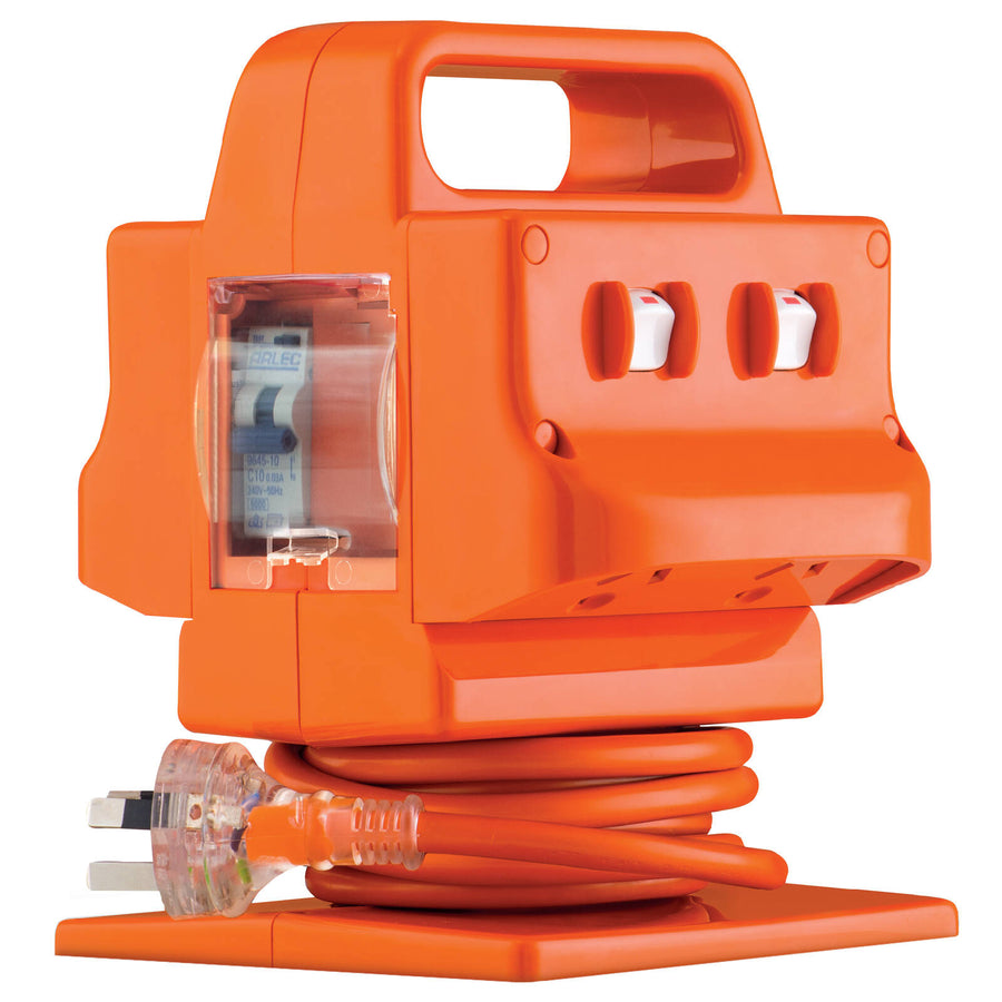 Arlec 10A 4 Outlet Heavy Duty Power Block with RCD Safety Switch PB960-L