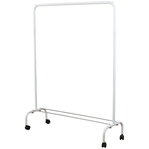 L.T. Williams Steel garment rack - white, single clothes rail, mounted on castors - 6151