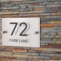 Numero Customisable Address Sign - Modern Acrylic & Stainless Steel - 200mm x 140mm - Personalised & Weatherproof - SuperSaverAU - view 2