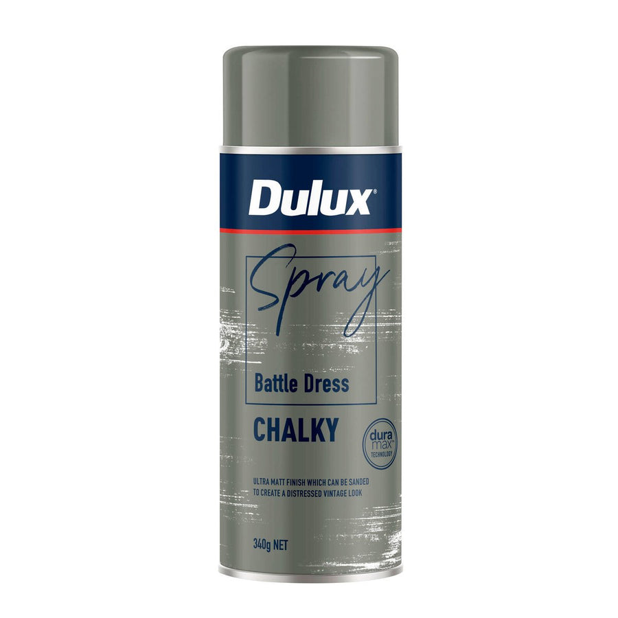Dulux Spray Paint Chalky 340g Battle Dress - Fast Drying - Self-Priming - SuperSaverAU - view 1