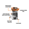 AEG 18V Brushless Trim Router Skin Only - ¼” - 100mm x 180mm - Precision Routing - SuperSaverAU - view 2