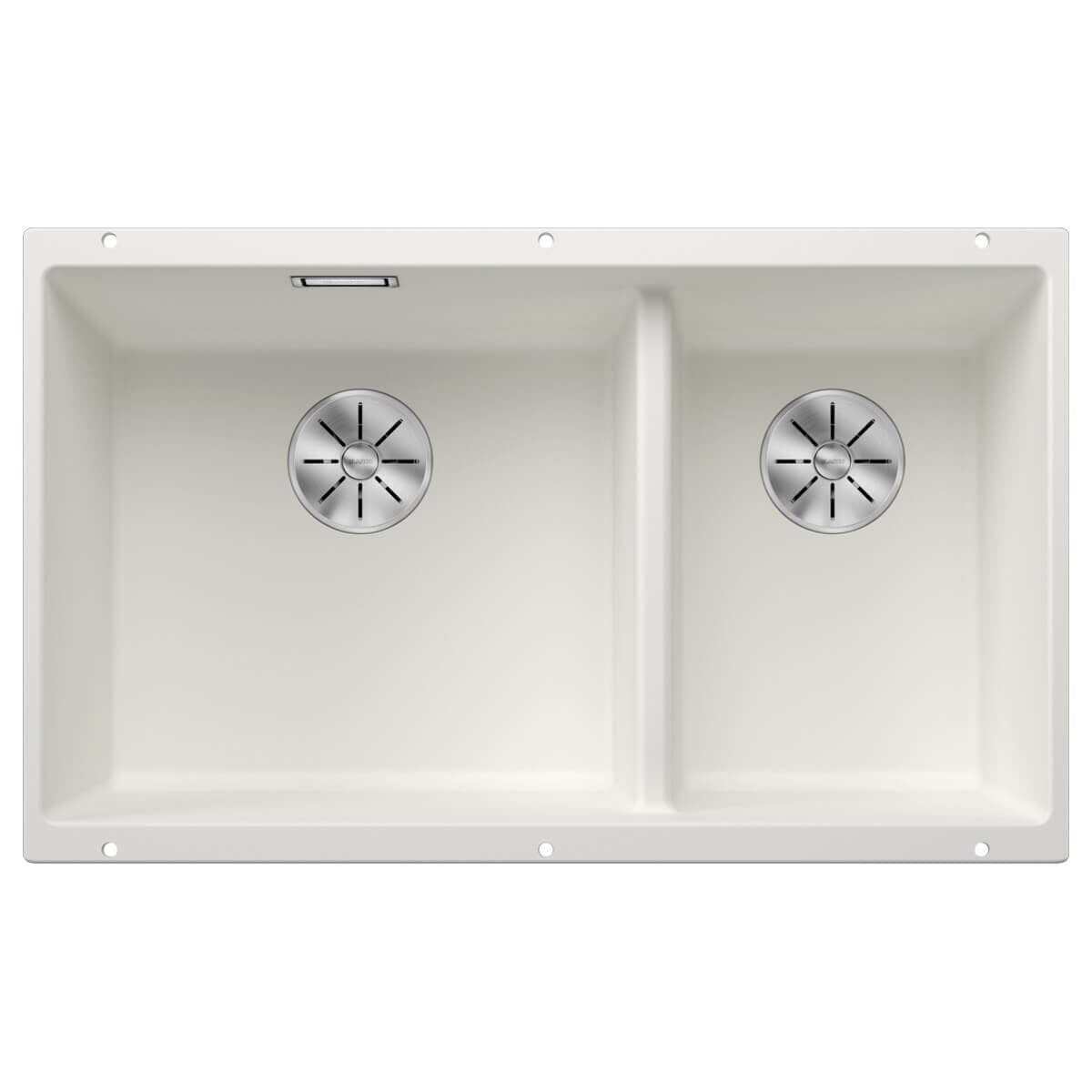 Blanco Subline 430/270 double bowl undermount sink - white Silgranit, covered C-overflow - 528010