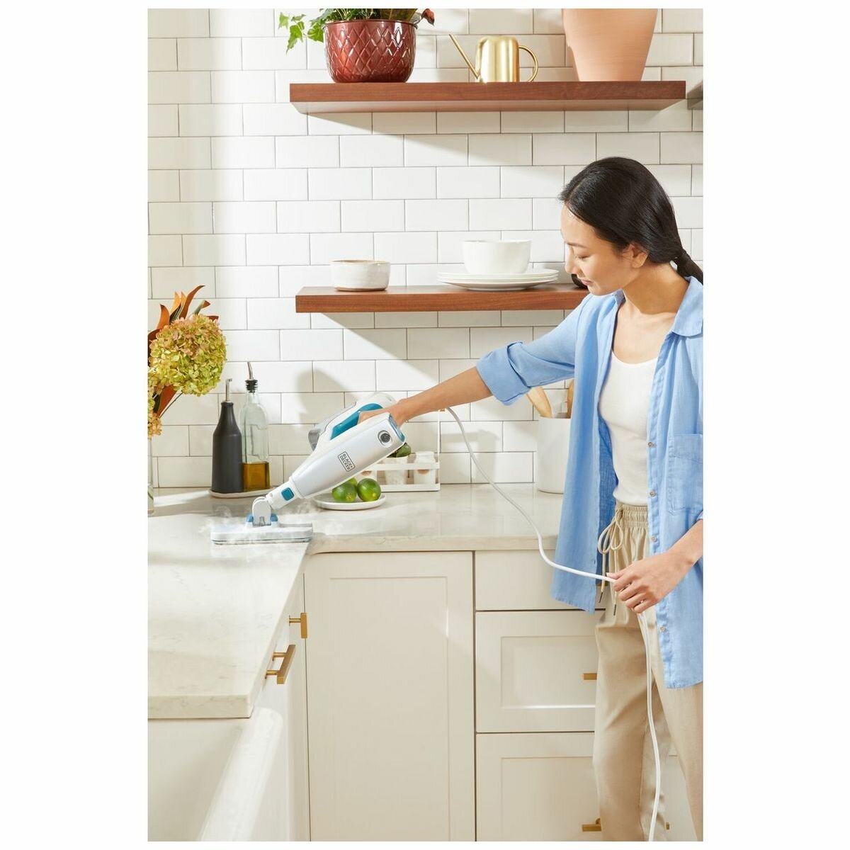 Black & Decker 1500W SteamSystem with Floor Extension - Convertible Stick to Handheld - BHSM15FX08-XE