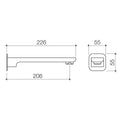 Caroma Luna Basin Bath Wall Outlet - Brushed Nickel - Lead Free - 55mm x 226mm - SuperSaverAU - view 2