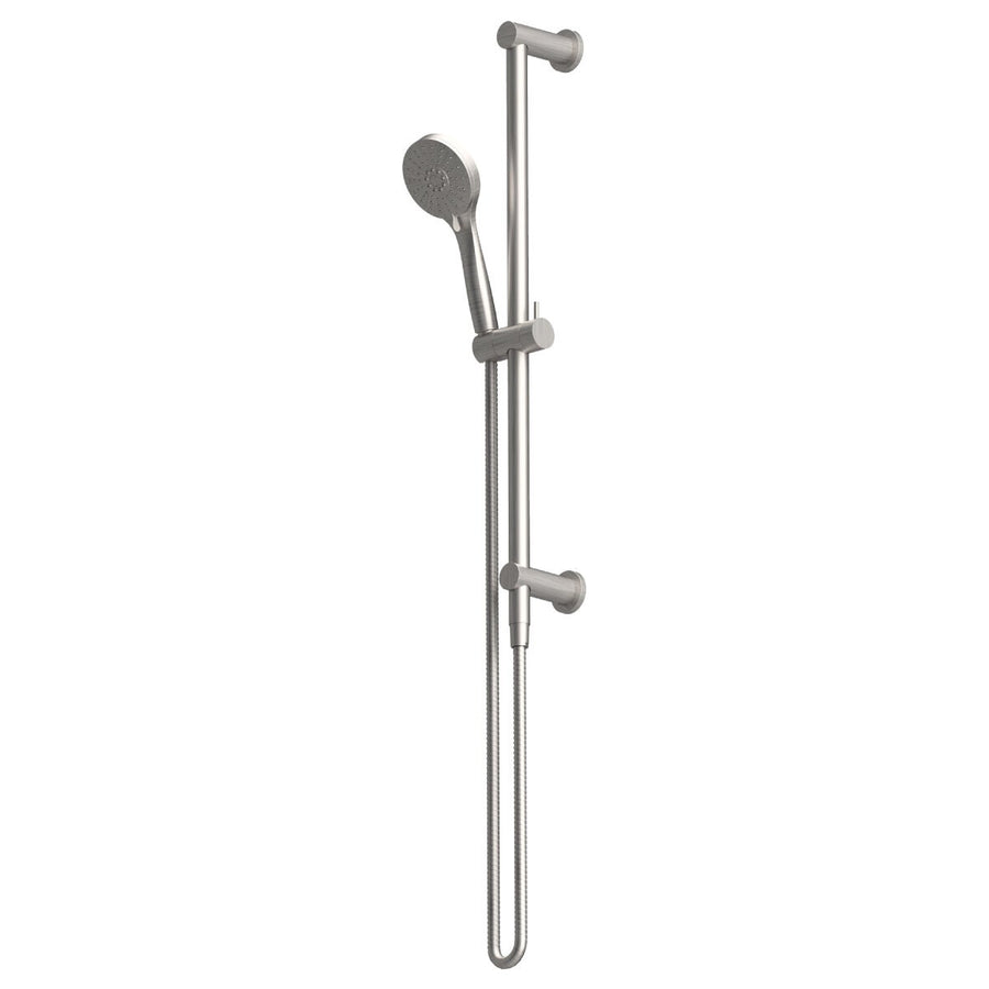 Rogerseller Tonic shower on integrated rail - 3-function hand piece, brass, Brushed Nickel finish - 3506003907
