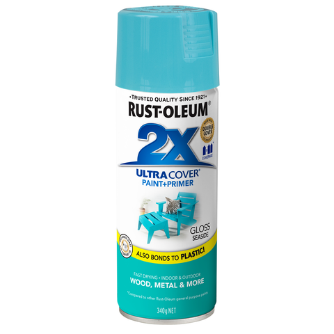 Rust-Oleum 2X Ultra Cover Gloss Seaside Spray Paint 340g Paint & Primer In One