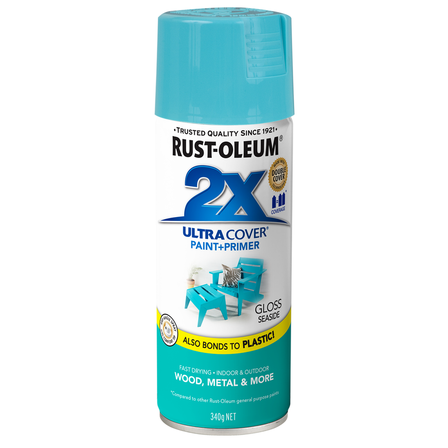 Rust-Oleum 2X Ultra Cover Gloss Seaside Spray Paint 340g Paint & Primer In One