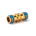 Holman 12mm 2-Way Brass Coupling Hose Connector, Gold Snap-On Fitting