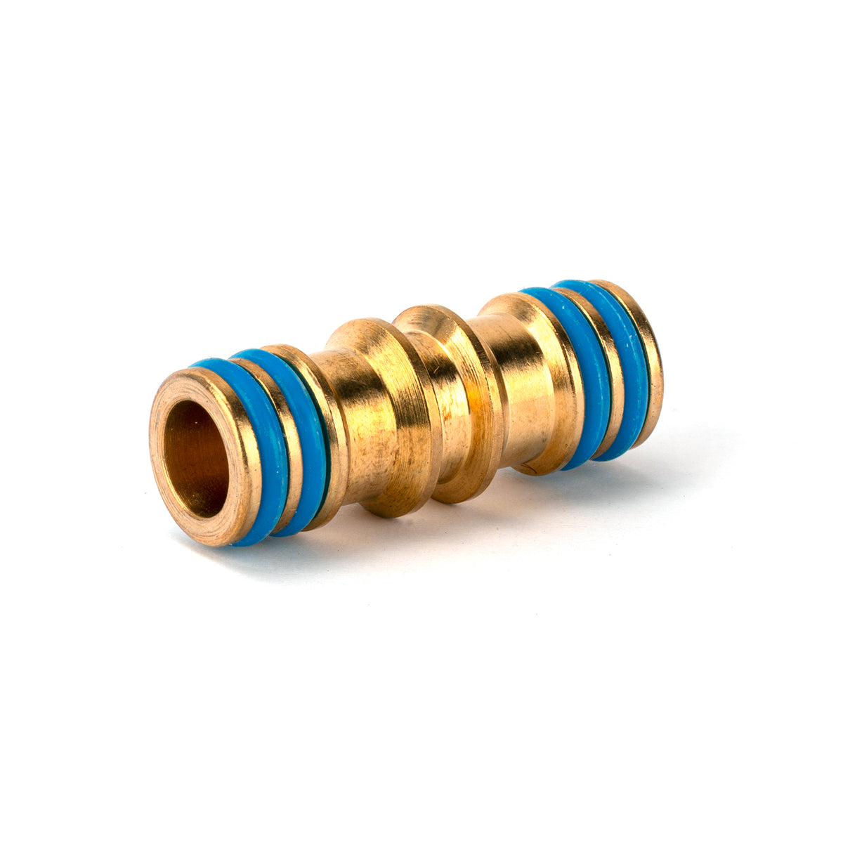 Holman 12mm 2-Way Brass Coupling Hose Connector, Gold Snap-On Fitting