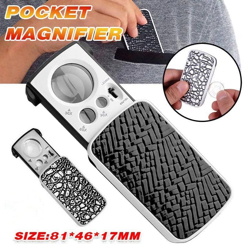 30x 60x 90x LED Jewellers Loupe Magnifier with Side Light - Black - view 2