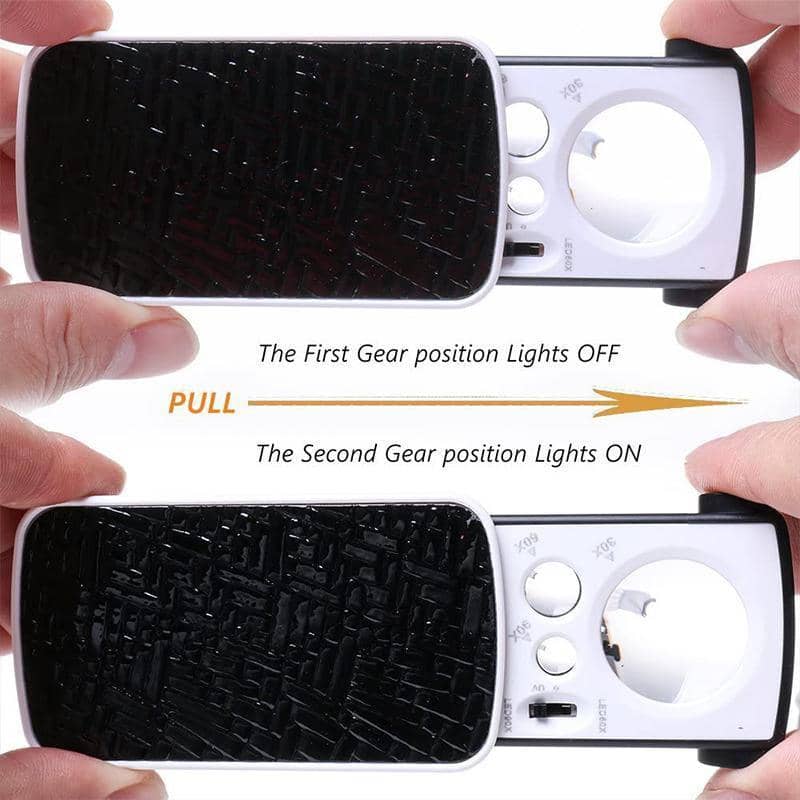 30x 60x 90x LED Jewellers Loupe Magnifier with Side Light - Black - view 5