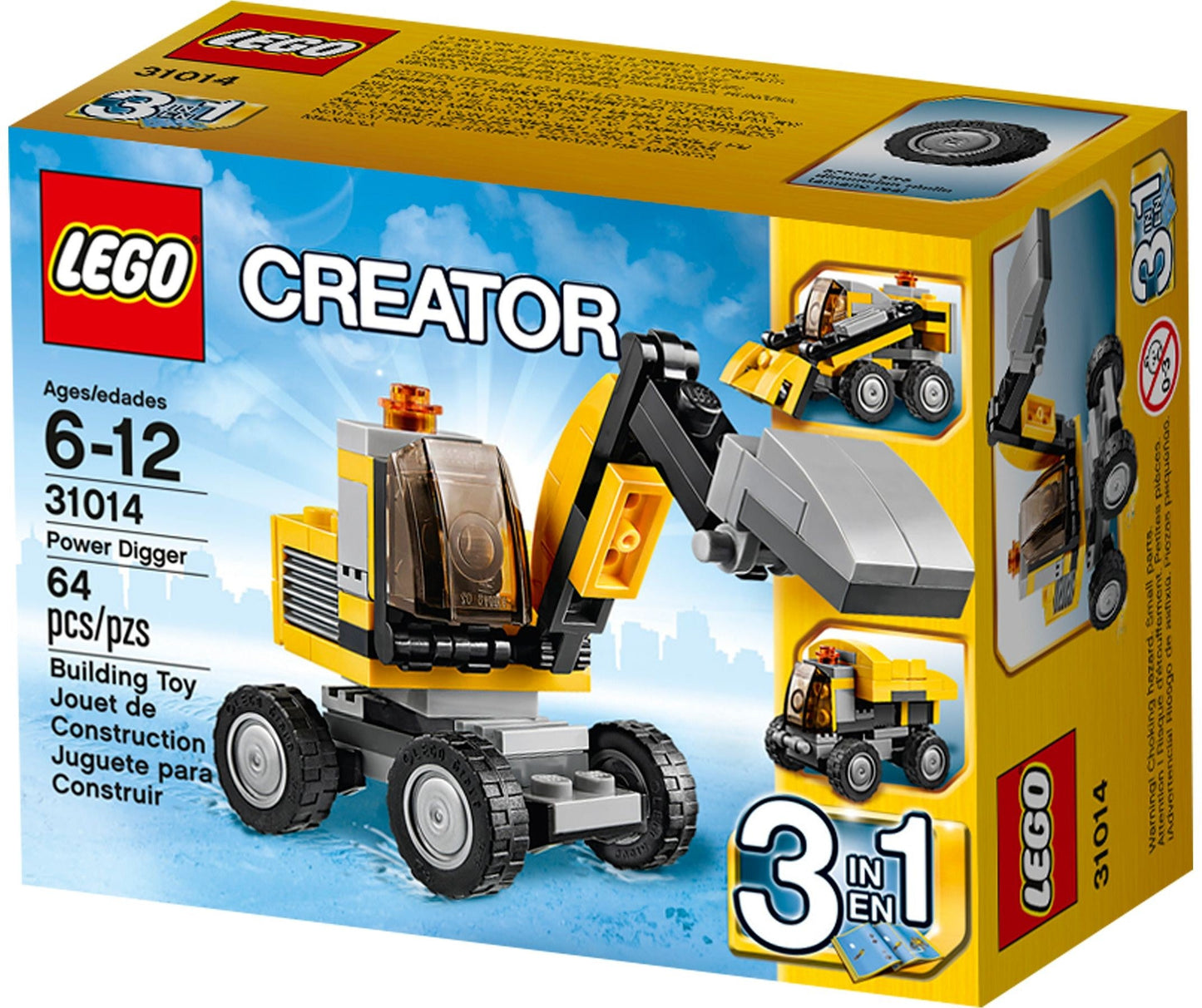LEGO 31014 Power Digger 3-in-1: Excavator, Dump Truck & Front Loader