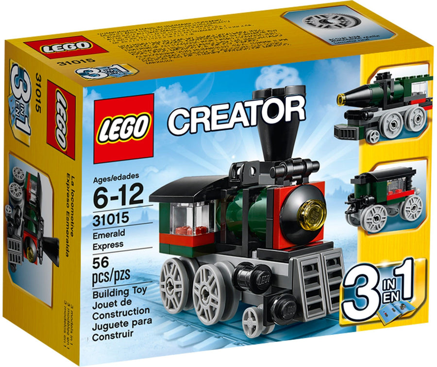LEGO 31015 Emerald Express 3-in-1 Steam Train, Rocket, Carriage - SuperSaverAU - view 1