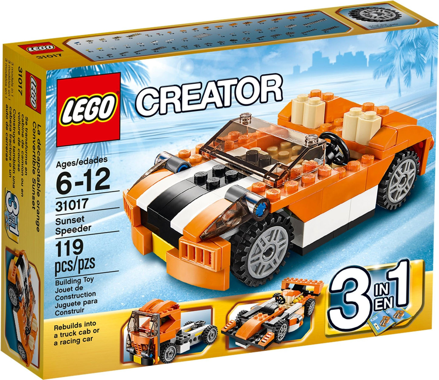 LEGO 31017 Sunset Speeder 3-in-1 Sports Car, Truck, Racer