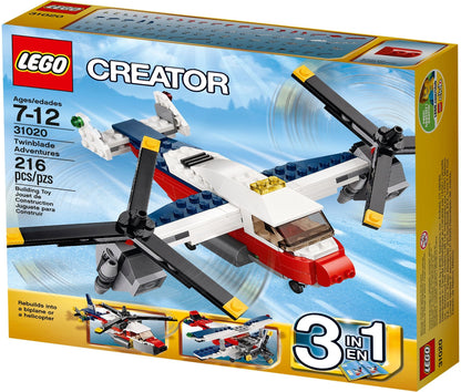 LEGO 31020 Twinblade Adventures 3-in-1 Airplane, Biplane, Helicopter