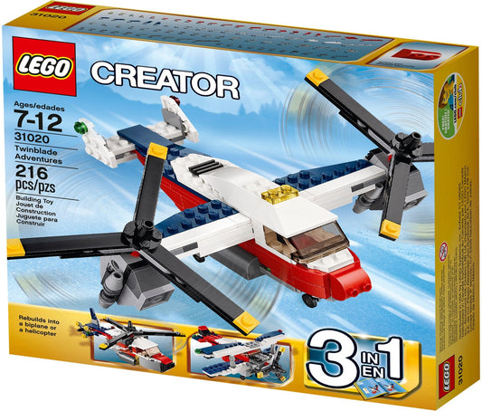 LEGO 31020 Twinblade Adventures 3-in-1 Airplane, Biplane, Helicopter