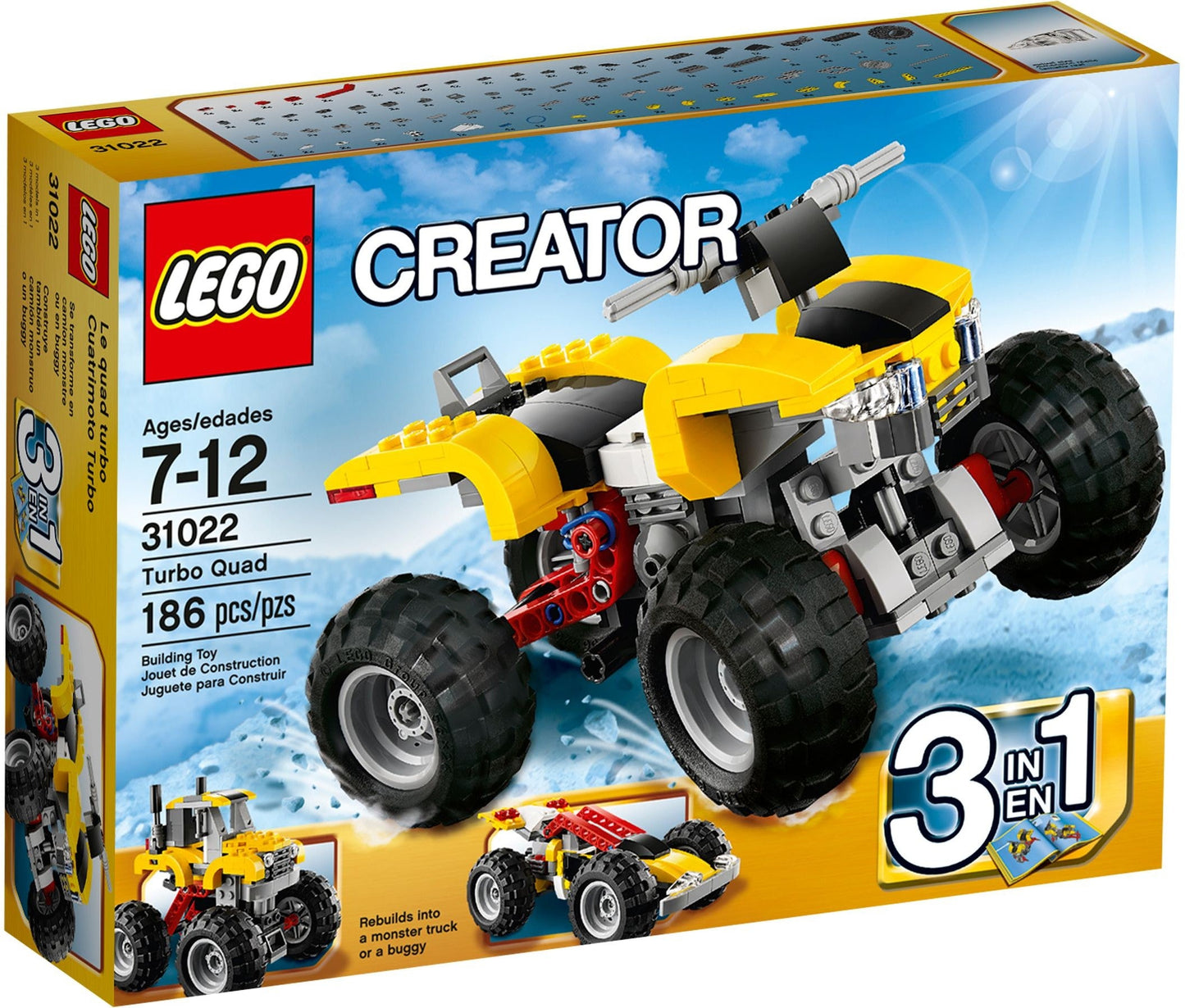 LEGO 31022 Turbo Quad 3-in-1 ATV, Monster Truck, Buggy Set