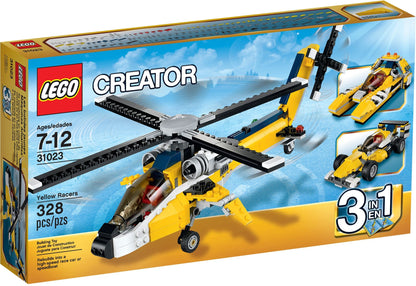 LEGO 31023 Yellow Racers 3-in-1 Helicopter, Race Car, Speedboat