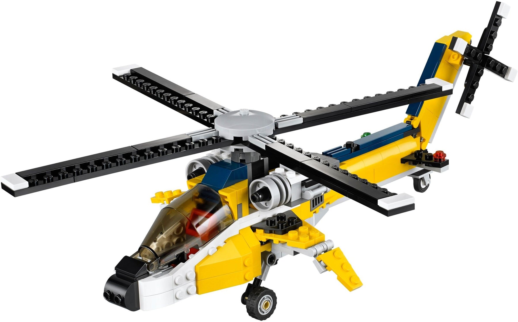 LEGO 31023 Yellow Racers 3-in-1 Helicopter, Race Car, Speedboat - SuperSaverAU - view 2