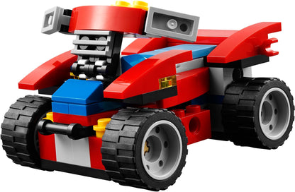 LEGO 31030 3-in-1 Red Go-Kart, Quad Bike & Forklift