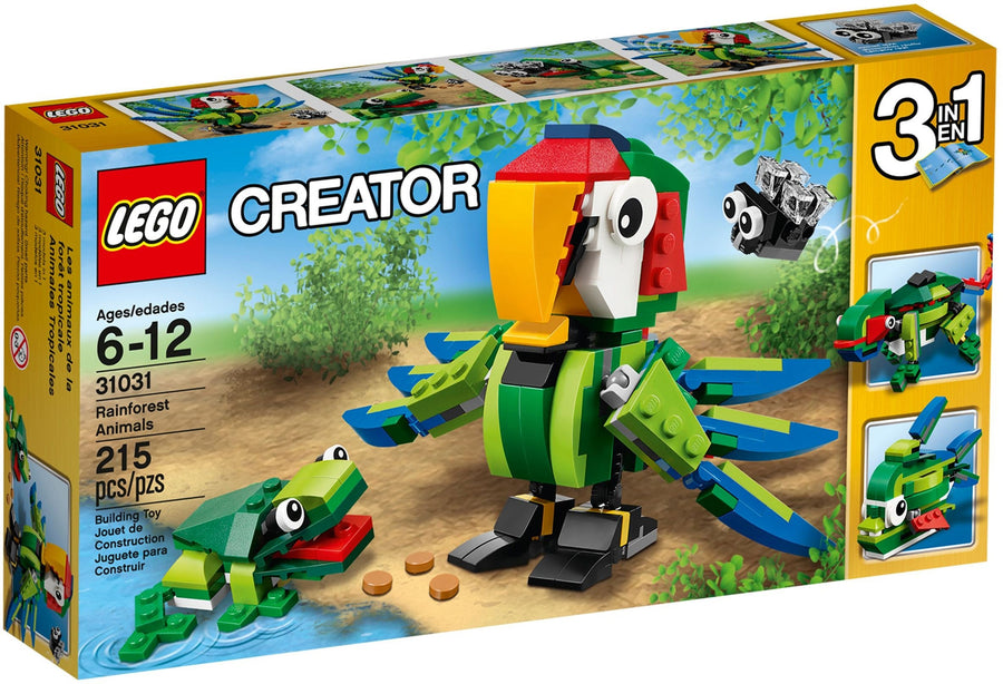 LEGO 31031 Rainforest Animals 3-in-1 Parrot, Frog & Fly - SuperSaverAU - view 1