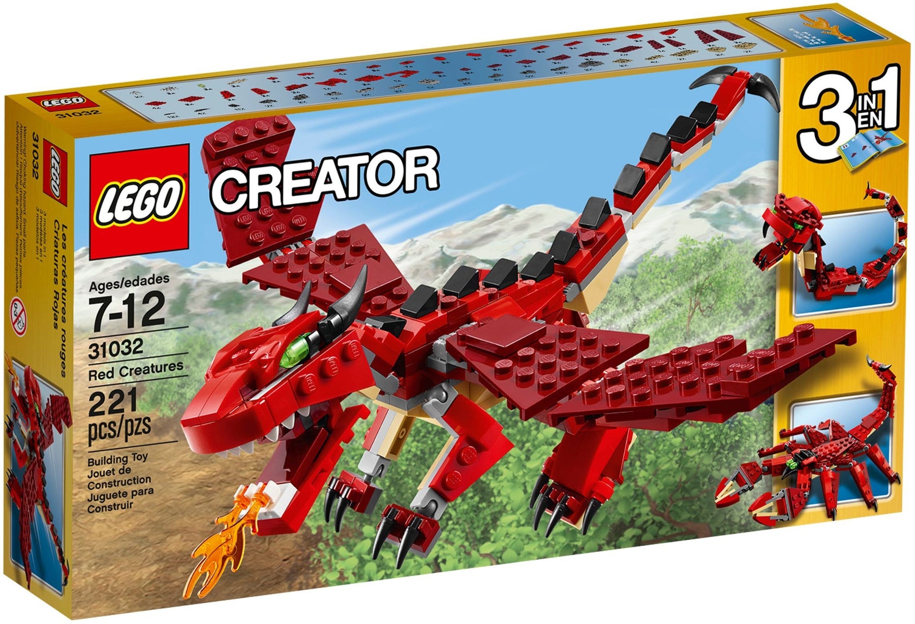 LEGO 31032 Red Creatures 3-in-1 Dragon, Snake & Scorpion - SuperSaverAU - view 1